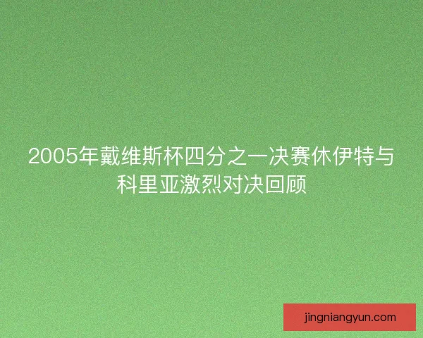 2005年戴维斯杯四分之一决赛休伊特与科里亚激烈对决回顾
